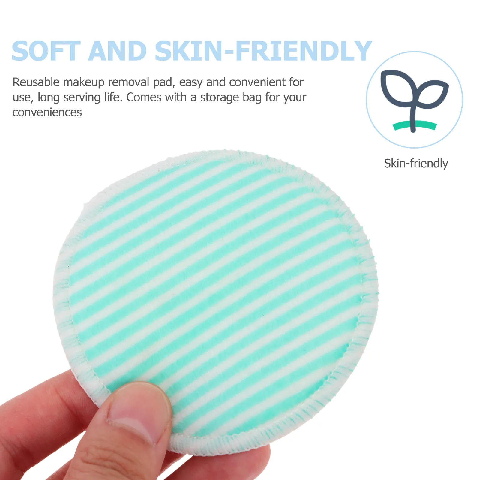 8Pcs Reusable Makeup Wipe Pads Bamboo Fiber Hypoallergenic Gentle Face Cleaning for Travel Business Trip Home Daily Beauty