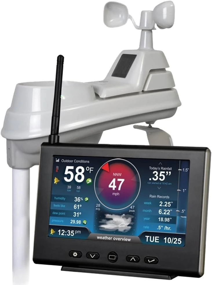 01535M Iris (5-in-1) Weather Station with HD Display, White Black