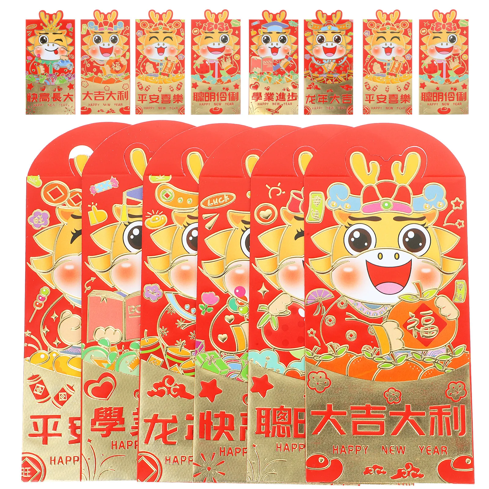 

24Pcs Paper Red Envelope Creative Design Chinese New Year Money Pockets Holiday Gift Envelopes Festive Red Packets for Kids