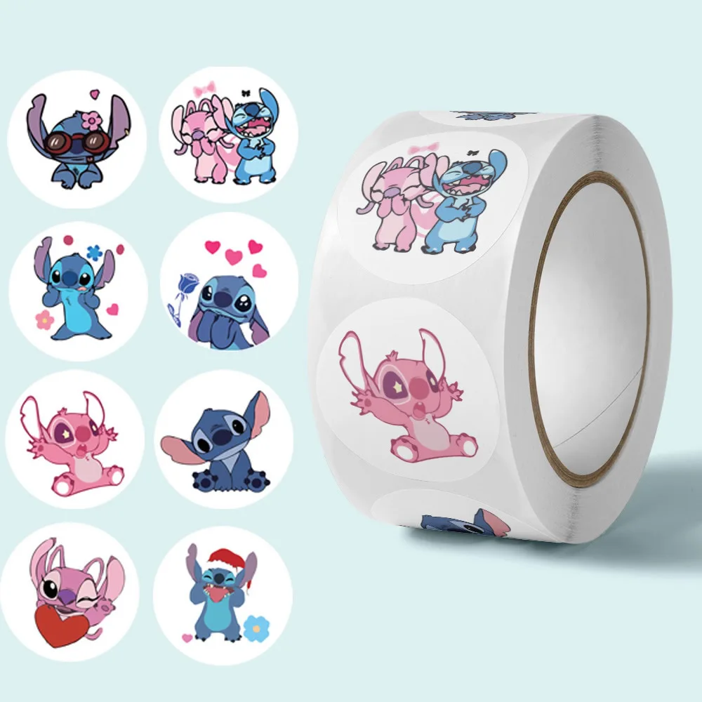 500 stücke Rolle Nette Stich Aufkleber Anime Cartoon Graffiti Ästhetische Dekorative Gepäck Laptop Tagebuch Buch Kinder Aufkleber Spielzeug Stiker
