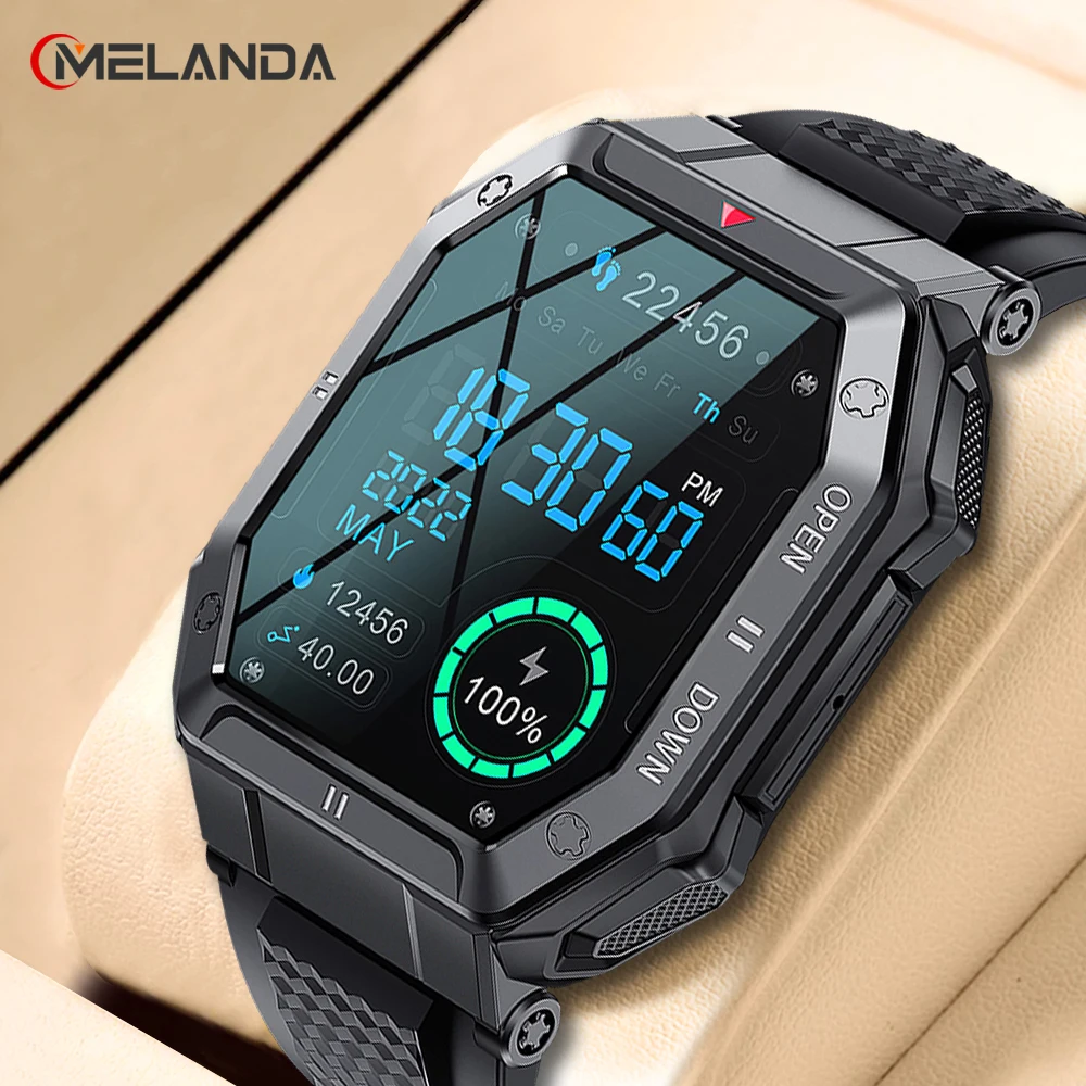 MELANDA 2022 New Bluetooth Call Smart Watch Men Sports Fitness Tracker Custom Dial IP68 Waterproof Smartwatch for Android IOS