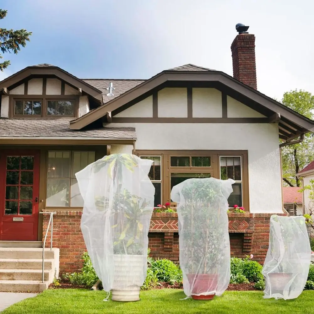 2pcs Breathable Plant Insect Protection Net Anti-Bird Drawstring Vegetable Cover Mesh Large Thickened Plant Cover Bags