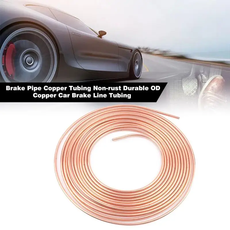 Brake Pipe Copper Tubing 3/16 X 25ft Corrosion Proofing Car Brake Line Tubing Corrosion Resistance Durable Copper Nickel Brake