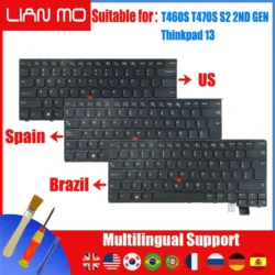 US UK Portugal Spain Brazil French Korean Russia keyboard for Lenovo T460S 00PA452 00PA482 00PA411 00PA493 SN20H42323 SN20H42405