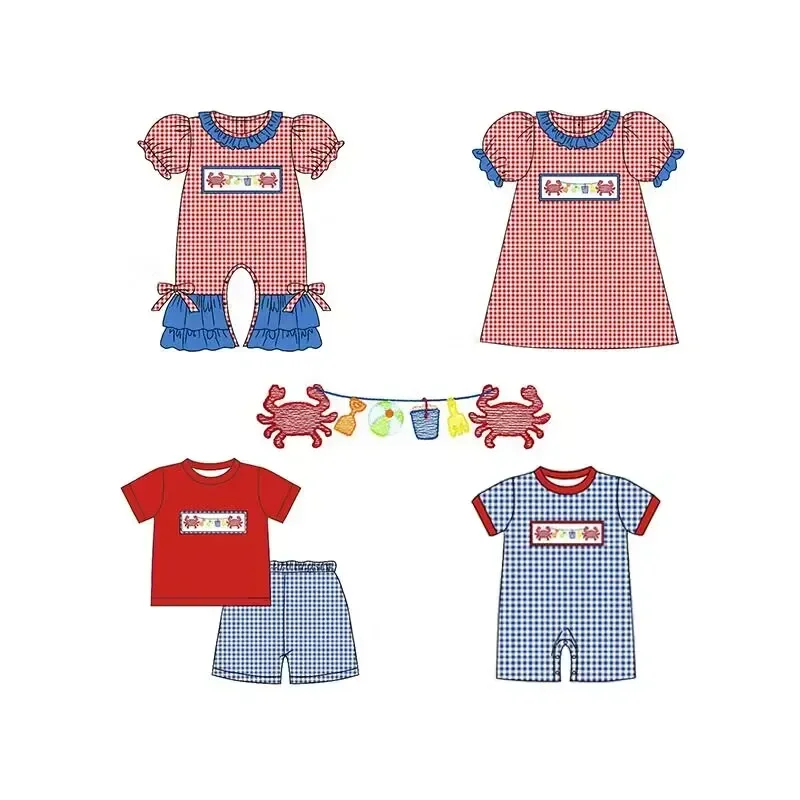 

baby boy boutique clothing clothes for kids girls summer beach collection short sleeves 2 piece set dress jumpsuit romper