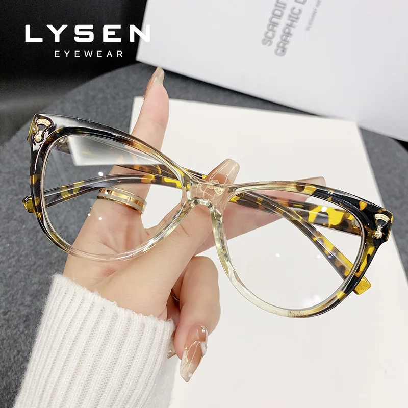 LYSEN التدرج عين القط النساء نظارات للقراءة مكافحة الضوء الأزرق المضادة للانعكاس قصر النظر مخصص النظارات الطبية التقدمية #6