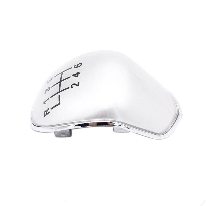 Carro manual de engrenagem Shift Knob Cap, Capa para Ford Focus 2, MK2, FL, MK3, MK4, MK7, Fiesta, Prata, 6 velocidades