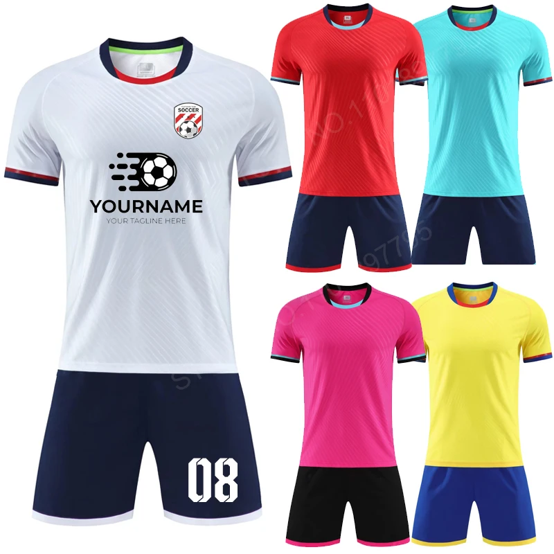 

Men Football Jerseys Set Boys Hight Quality Quick Dry Short Sleeve Training Shirt Soccer Set Survetement Customized Futbol Shirt