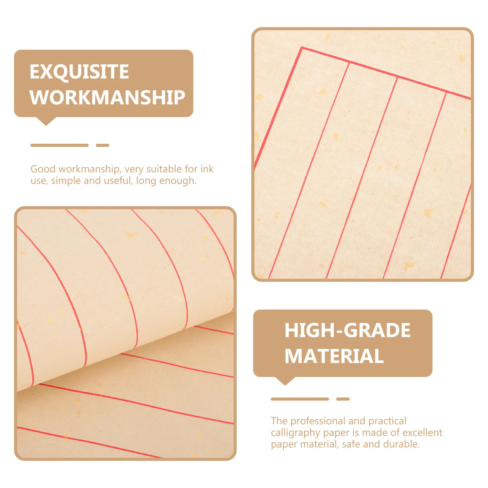 

50 Sheets Chinese Calligraphy Practice Paper Smooth Rice Paper for Brush Writing Art Supplies Calligraphy Art Stationery