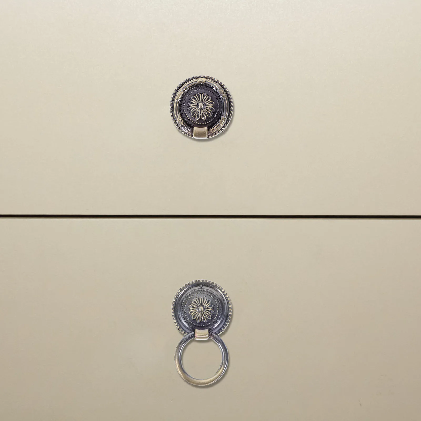 

5pcs Round Single Hole Pull Handle 37Mm Red Bronze Cabinet Knob Vintage Furniture Drawer Grip For Home Bathroom Office Bar Ktv