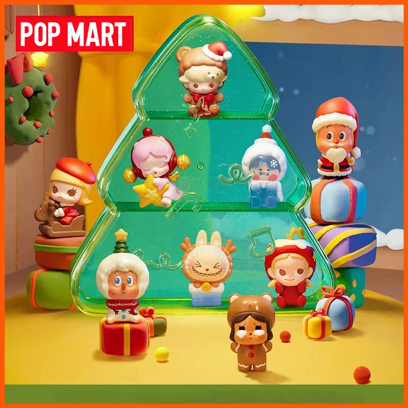 POPMART POPBEAN Christmas Gift Delivery Series Blind Box Mini Figure Set Box Desktop Decor Model Toy Mystery Box Surprise Gift