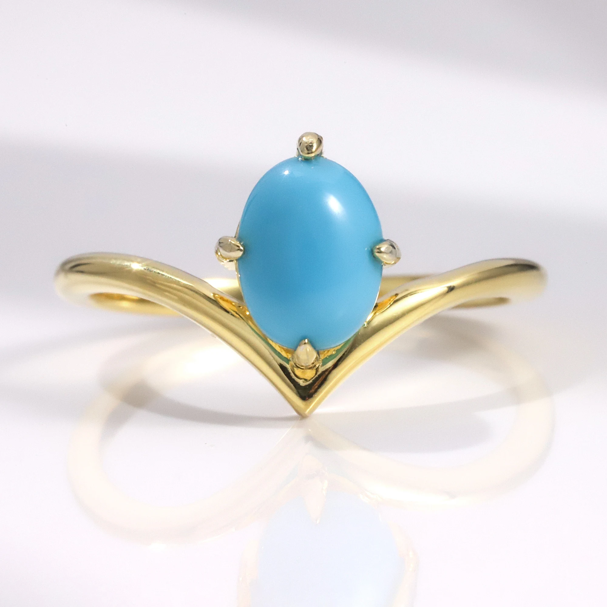 

GEM'S BALLET 14K Gold Filled 925 Sterling Silver Blue Turquoise Rings Engagement Proposal Wedding Band Fine Jewelry For Women