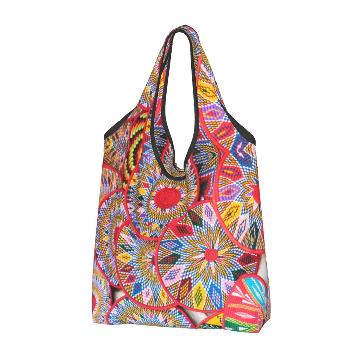 

Cute Ethiopian Habesha Art Shopping Tote Bags Portable Groceries Shopper Shoulder Bag