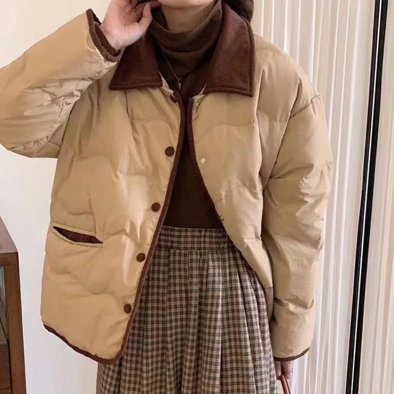 Women's Models Fall Winter Tops Jacket Down Jacket White Duck Down Short Models Standing Collar Personalized Leisure Fashion New