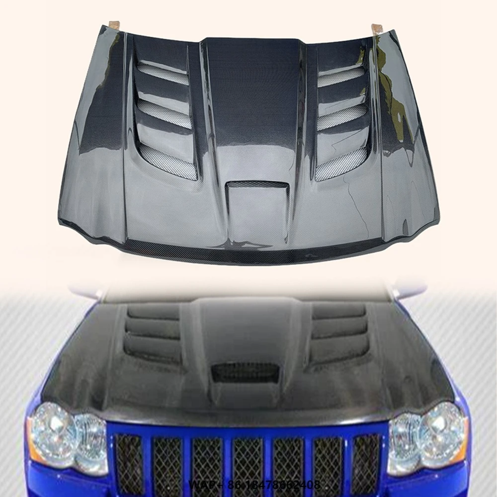 

Carbon Fiber Front Hood for Jeep 05-10 Grand Cherokee VP Style Car Replacement Engine Cooling Vented Hood Bonnet