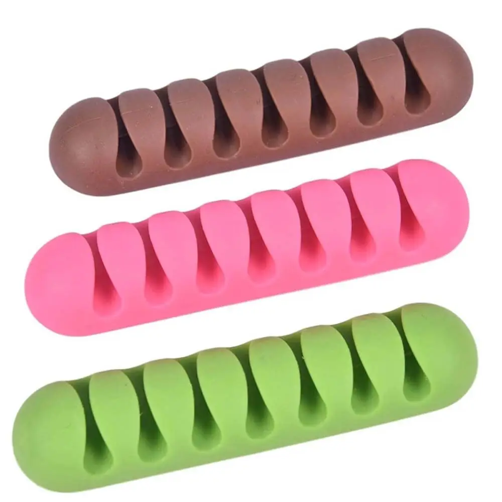 Desktop Management Mouse Cable Clip Phone Line Cable Winder Headphone Wire Winder Cable Clamp 7 Holes USB Cable Organizer