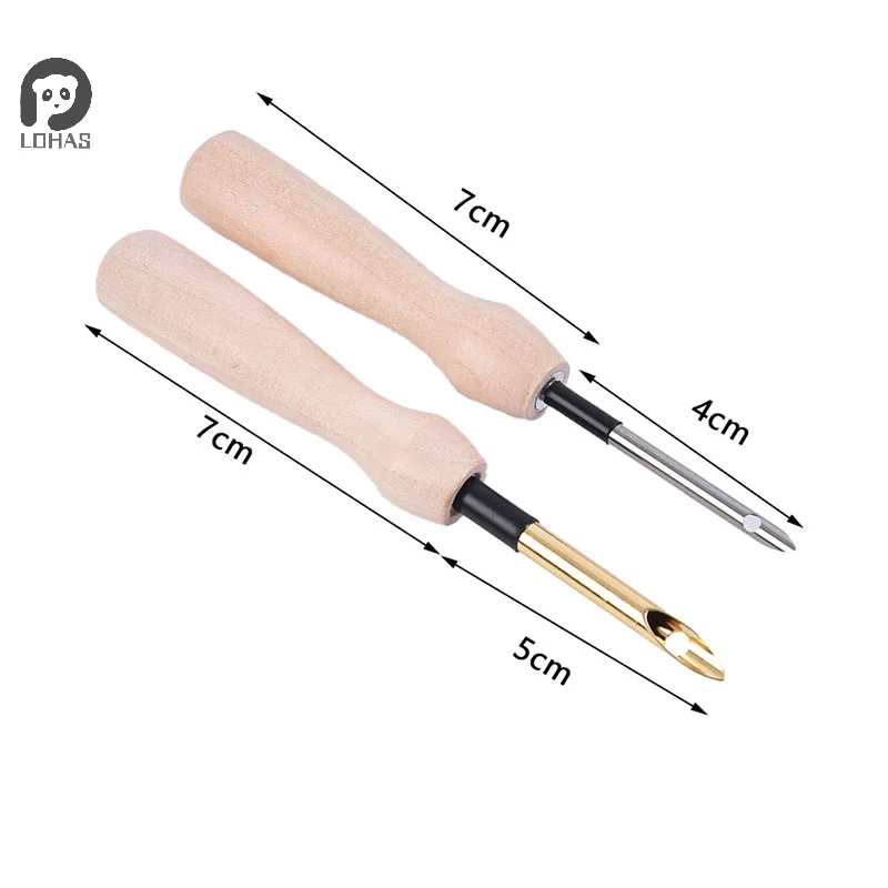 1pc Knitting Embroidery Pen Weaving Felting Craft Punch Needle Threader Wooden Handle DIY Tool Sewing Accessories