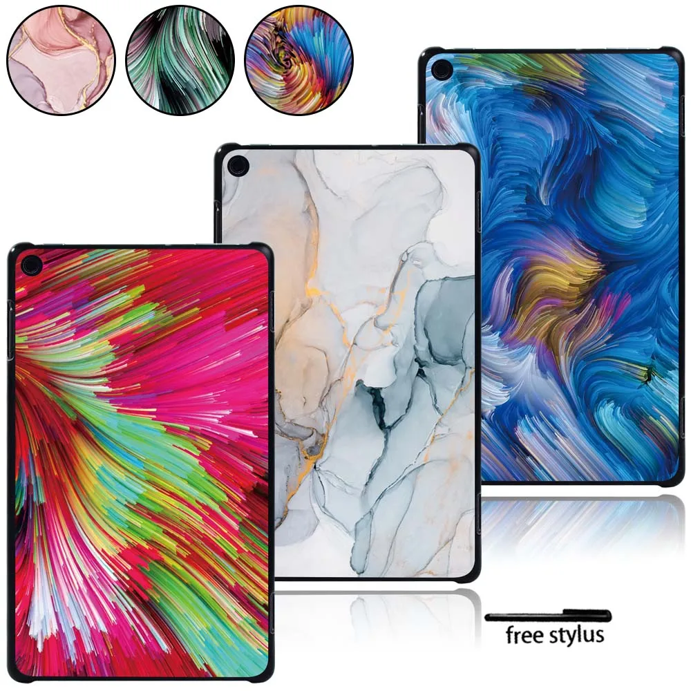 Tablet Hard Shell Case Cover Fit Amazon Fire 7/ HD 8/ HD 10 with alexa tablet Watercolor pattern Protective shell + Pen