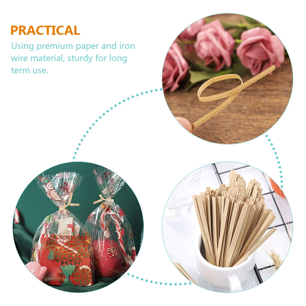 

1000pcs Delicate Bread Reusable Gift Bag Ties Multi-Function Candy Twisting Ties Party Accessories Festival Supplies Household