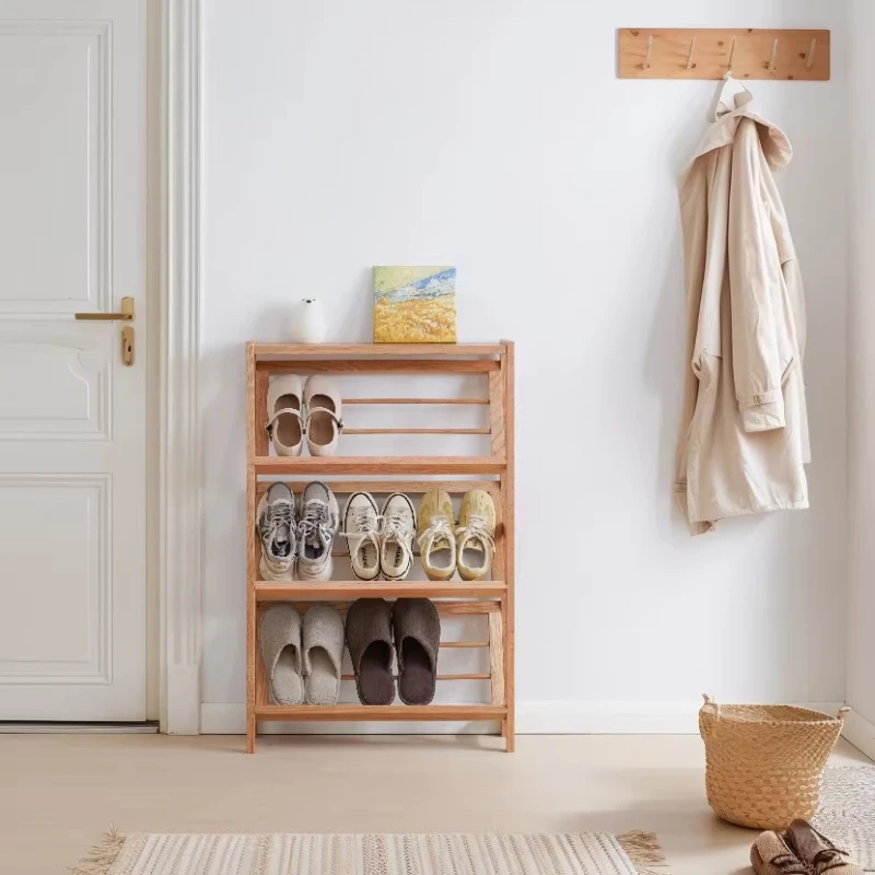 

Современная минималистичная подставка для обуви, многоярусный узкий органайзер для прихожей из массива дерева, экономия пространства, декор для дома