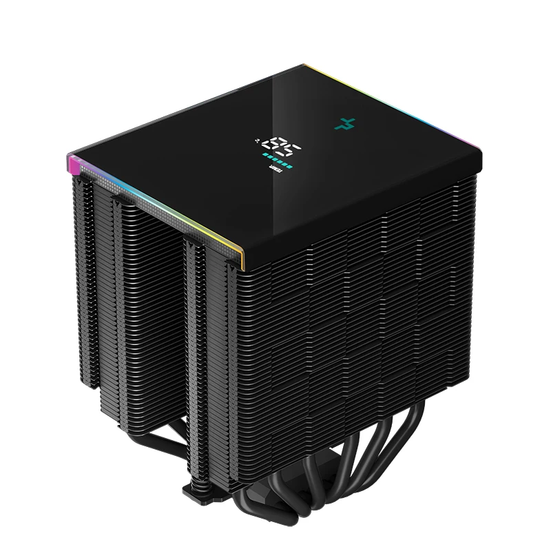 DeepCool-AK620 Display digital preto CPU Cooler, 1700 pinos niquelado, 6 tubulação de calor, ventilador FDB silencioso, ARGB