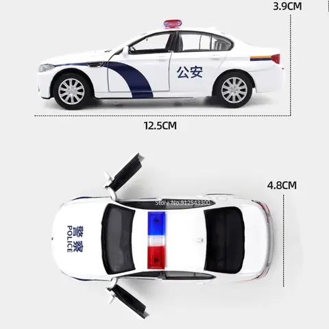 1:36 Skala BMW M5 Ford Mustang Volkswagen T-ROC Polisbilmodell Leksakslegering Gjuten Dörrar Öppnade Fordon för Modeller Pojkar Presenter 8 best sales M5 pressgjuten - №8