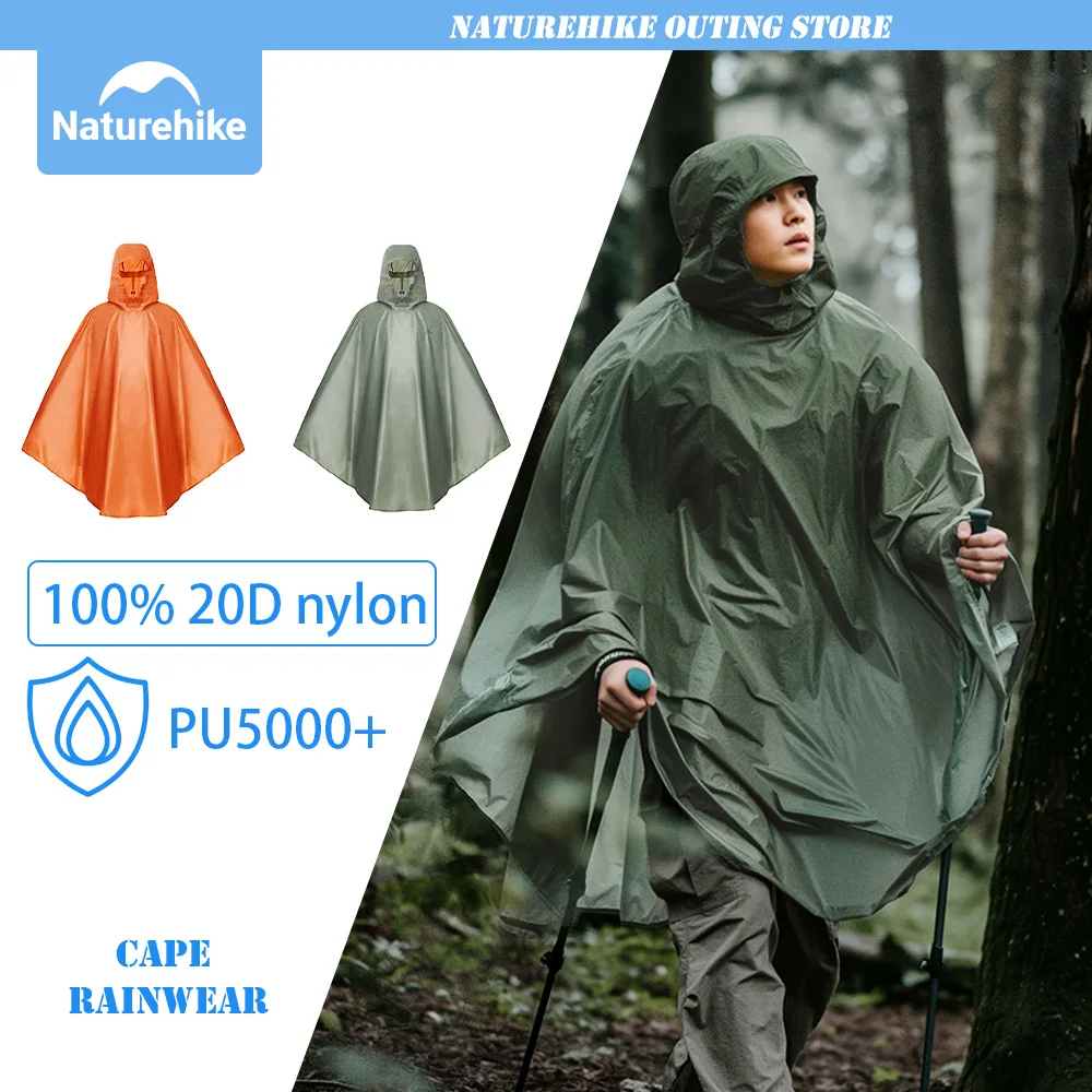 Naturehike легкий пончо дождевик уличная накидка плащ походная рыбалка портативный 20D нейлон водонепроницаемый «все в одном» для хранения Naturehike легкий пончо дождевик уличная накидка плащ походная рыбалка портативный 20D нейлон водонепроницаемый «все в одном» для хранения