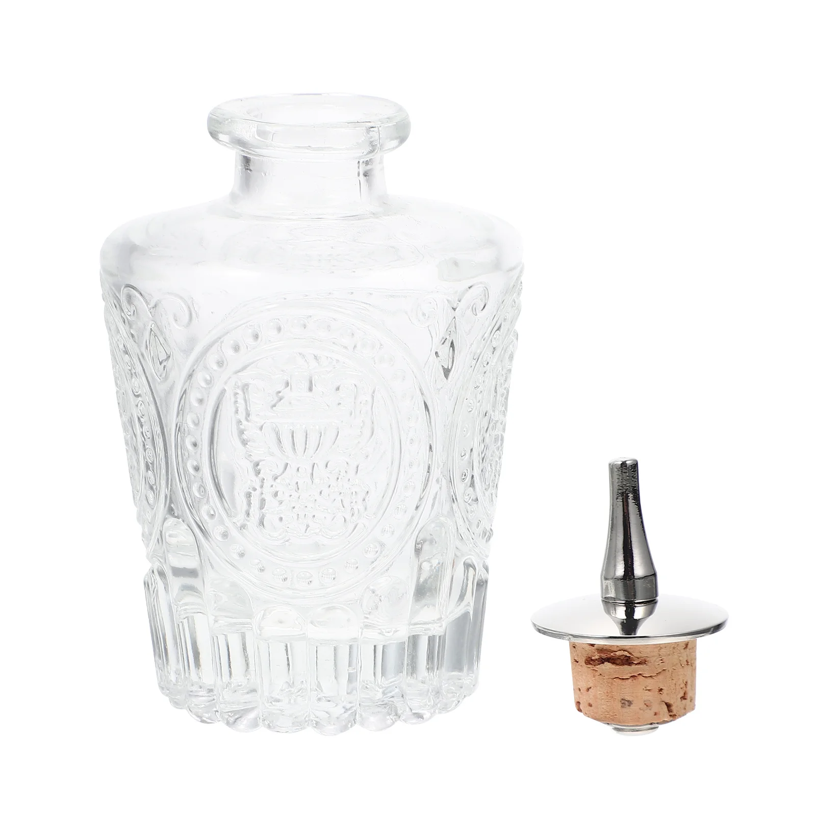 

Резная стеклянная бутылка в стиле ретро для коктейльного бара, герметичная стеклянная бутылка, аксессуар для бара, домашний декор