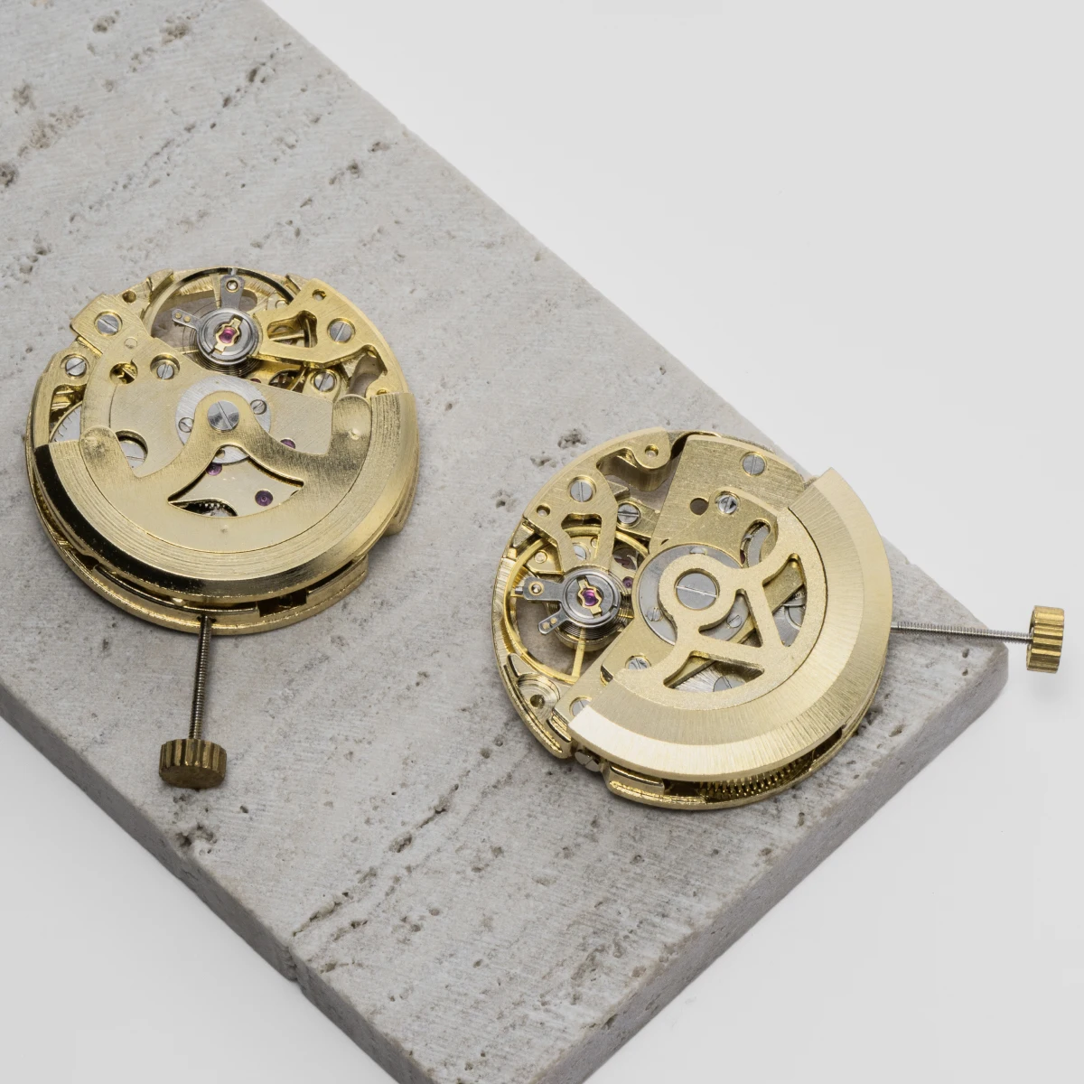 Skeleton Mechanical Watch - Złoty Szkieletowy Mechanizm Zegarka 27mm Pojedynczy