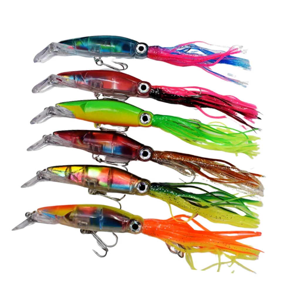 

6pcs Bionic Octopus Bait Lightweight Durable Fishing Lure Colorful Small Squid Fake Baits Attract Fish