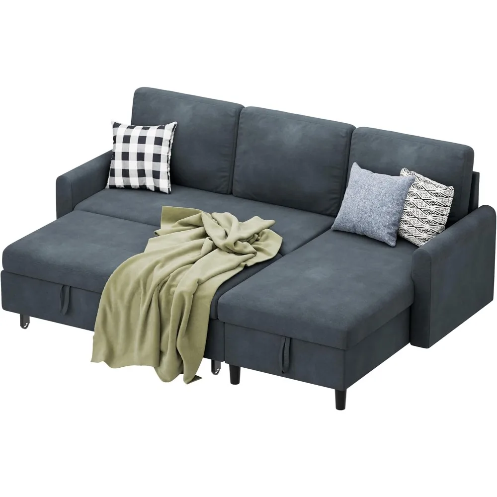 

Shintenchi Sofa Couch, Sofa Bed- 2 in 1 Pull Out Couch Bed with Storage Chaise for Living Room, Bed Sectional
