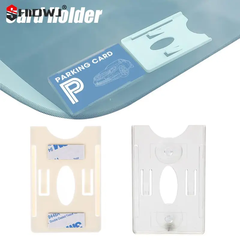 Car Card Sleeve Parking Ticket Clip Auto Windshield Glass Durable Tag ID IC Card Holder Mount Fastener Car Bill Storage Stickers