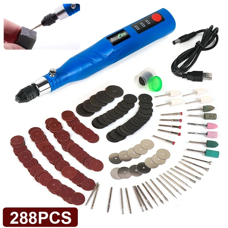 Wireless USB Charging Electric Drill Small Handheld Grinder Electric Cutting Jade Carving Tool Drilling Electric Grinder