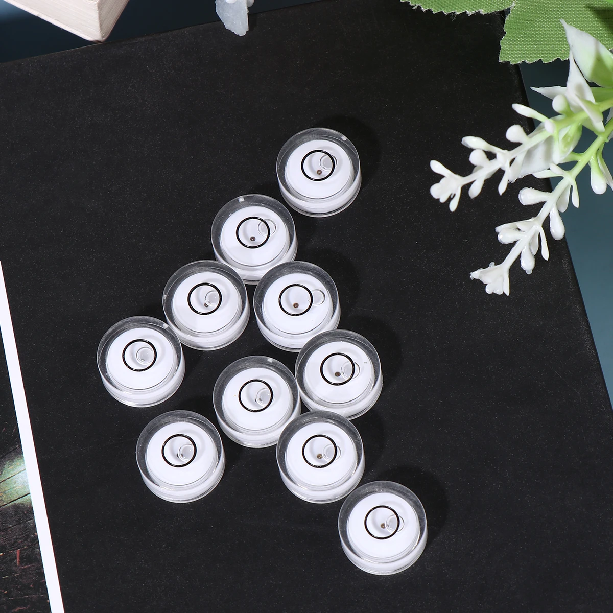 16pcs Horizontal Bubble Level Durable Accurate Small Size Portable Surface Scale Design Circular Level Tool Measuring Instrument