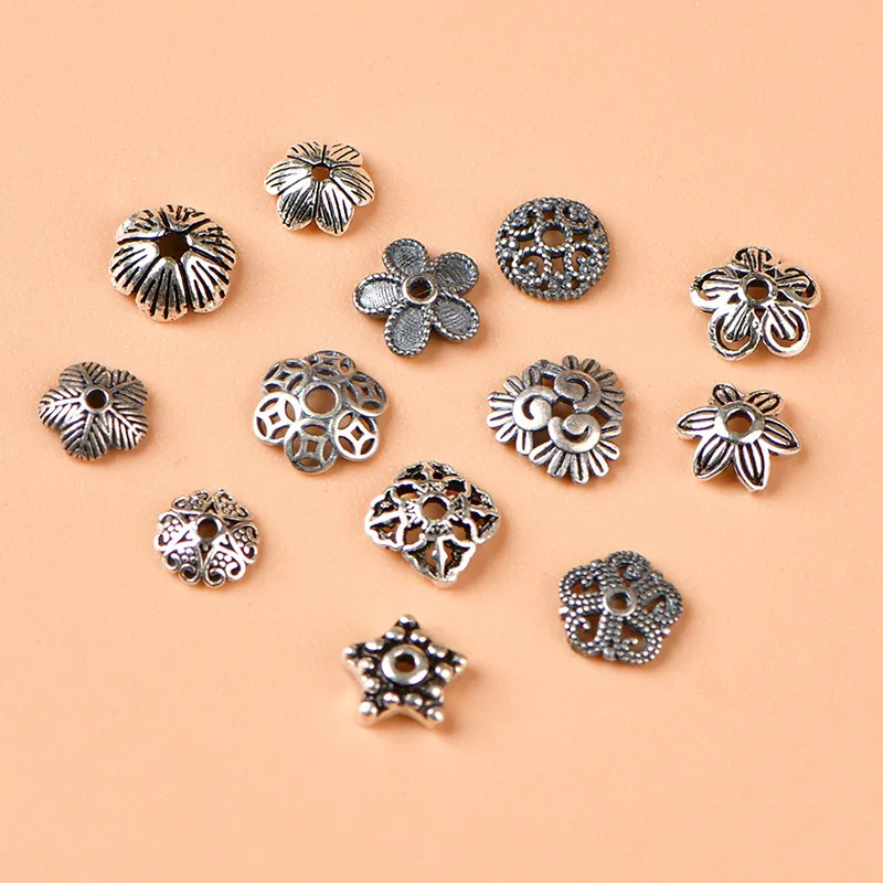 S925 الفضة حبة حامل الملحقات حبة واحدة DIY الخرز كريستال اليدوية صنع المجوهرات #4