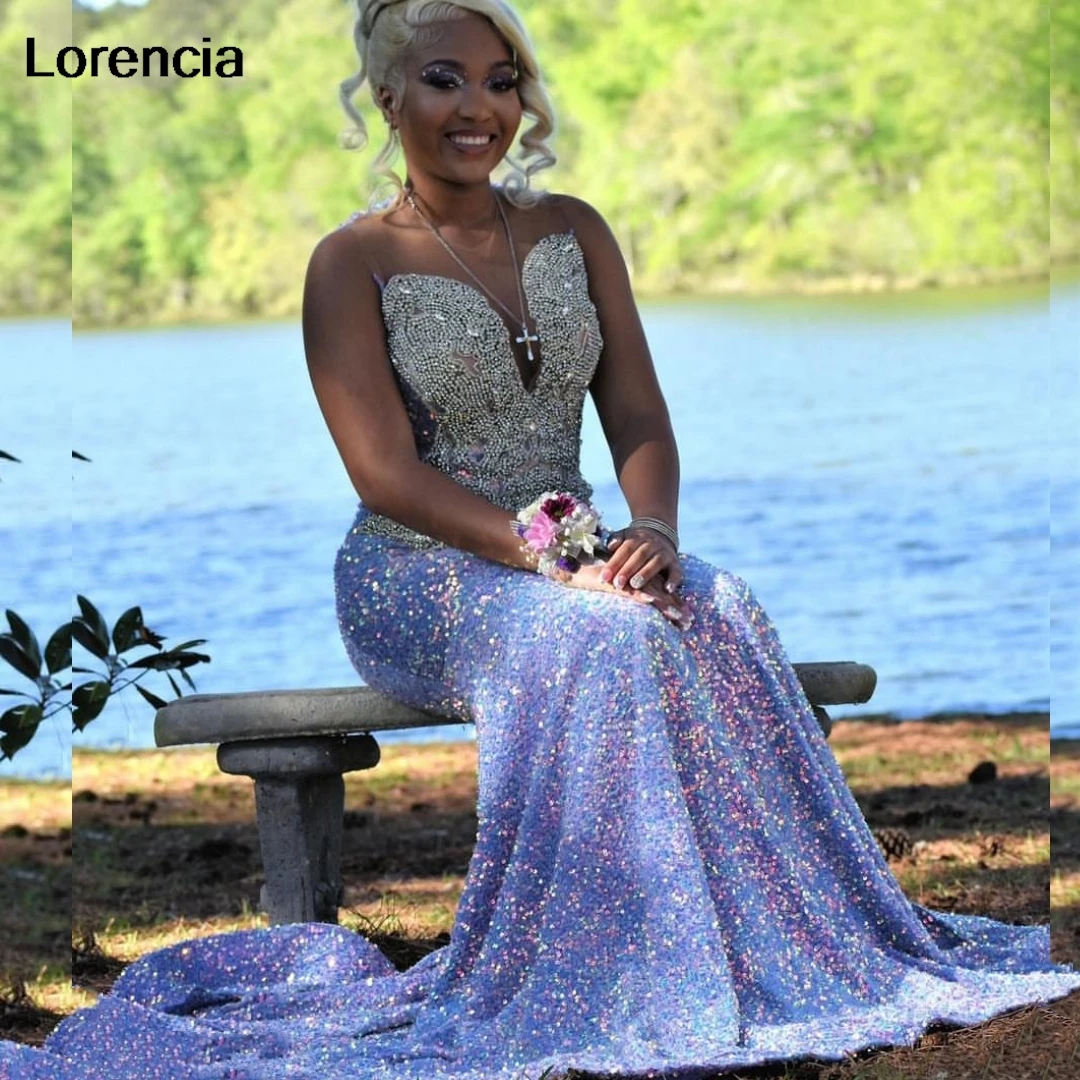 LorstudLavender-Robe de Rhà paillettes pour filles noires, femmes africaines, perles argentées, robe de soirée formelle, robe de gala éducative, YPD98, 2024