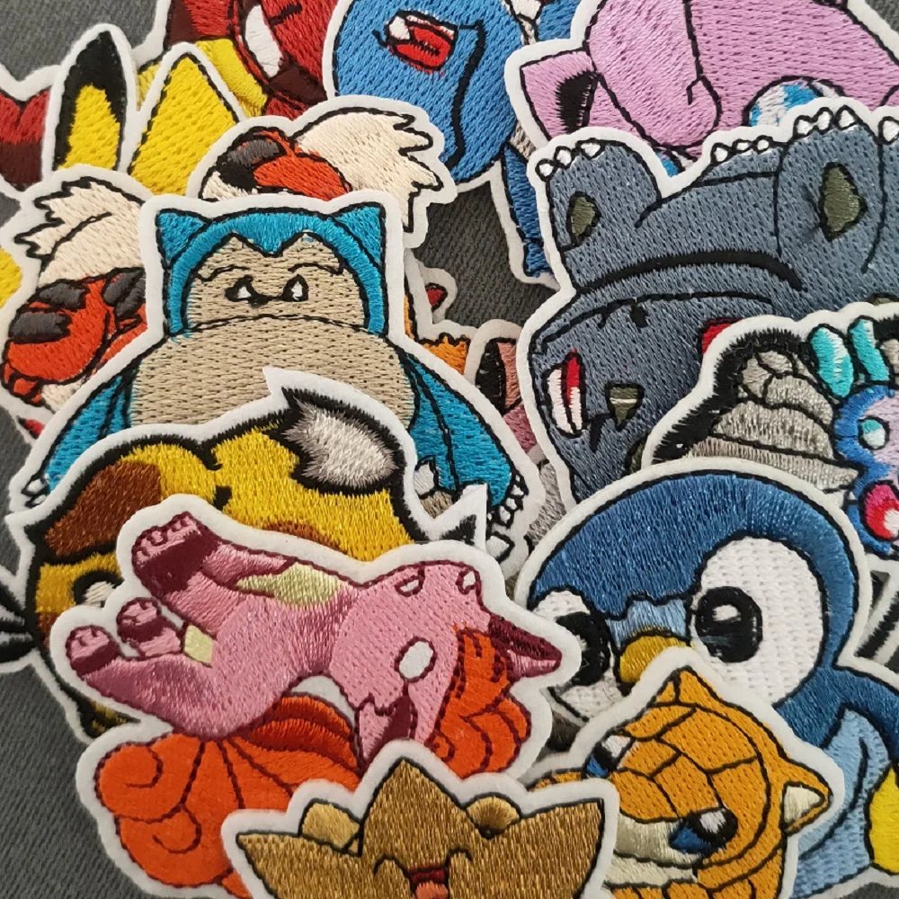 

16Pcs Cartoons Pokemon Anime Game Monster Character For DIY Clothing Sew Iron on Embroidery Patches Coat Applique Badge