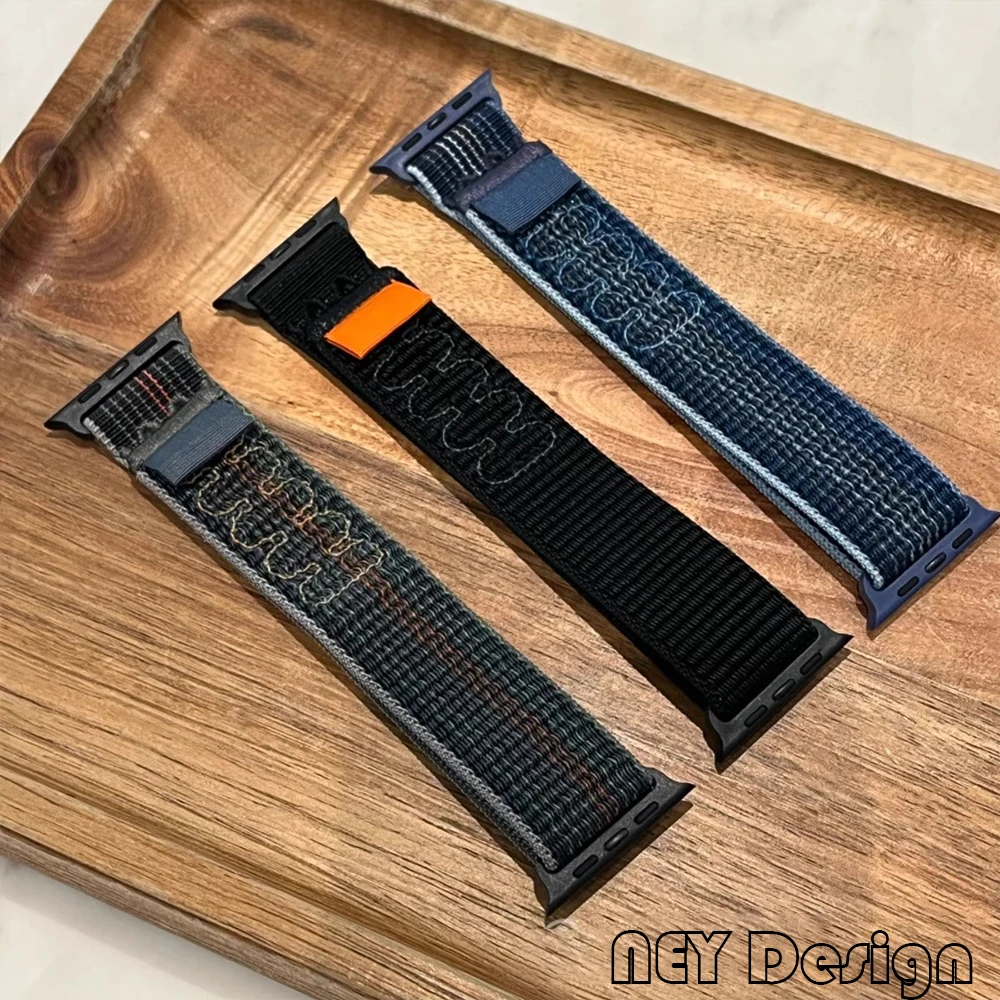 Apple Watchバンド用ナイロンスポーツループ 49mm 45mm 44mm 織りブレスレット iWatch S10 9 8 7 6 5 4 3 se2 Ultra 2 46mm 41mm 42mm ストラップ