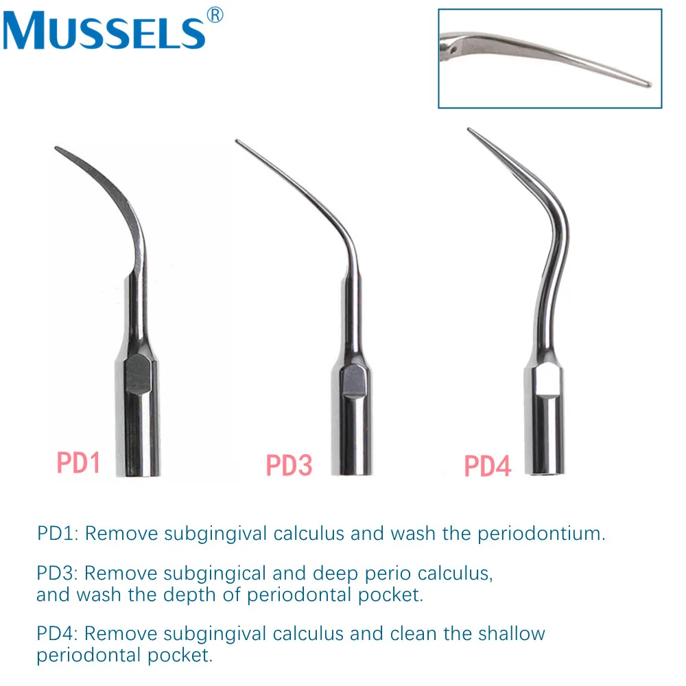 5ชิ้นอุปกรณ์ขูดหินปูนอัลตร้าโซนิคสำหรับทันตกรรมเครื่องมือทันตกรรมรากฟันเหมาะสำหรับ EMS นกหัวขวาน Satelec DTE Scaling handpiece ทันตแพทย์ทันตแพทย์ P3 PD1