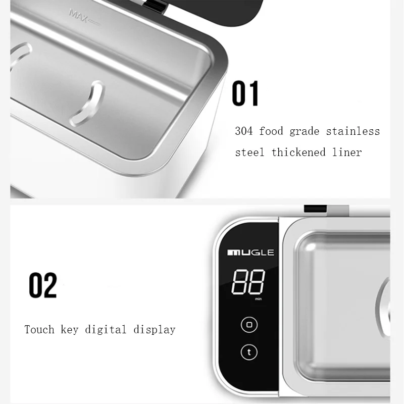 Smart Home Ultrasonic Cleaner for Jewelry Glasses Circuit Board Watches Denture Teeth Razor Ultrasound Cleaning Washing Machine