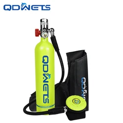 QDWETS 1L Diving Tank Equipment,Mini Scuba Cylinder High Pressure Air Pump with 15-20 Minutes Scuba Tank Refill Adapter for Unde