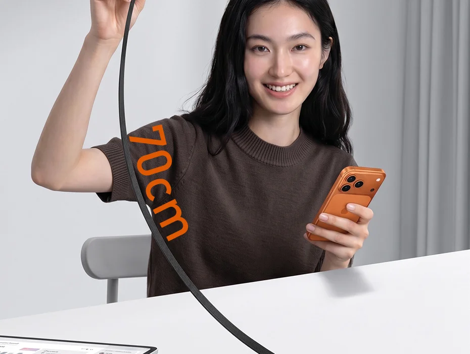 Hagibis 70W GaN USB-C Charger with Retractable Cable and Display