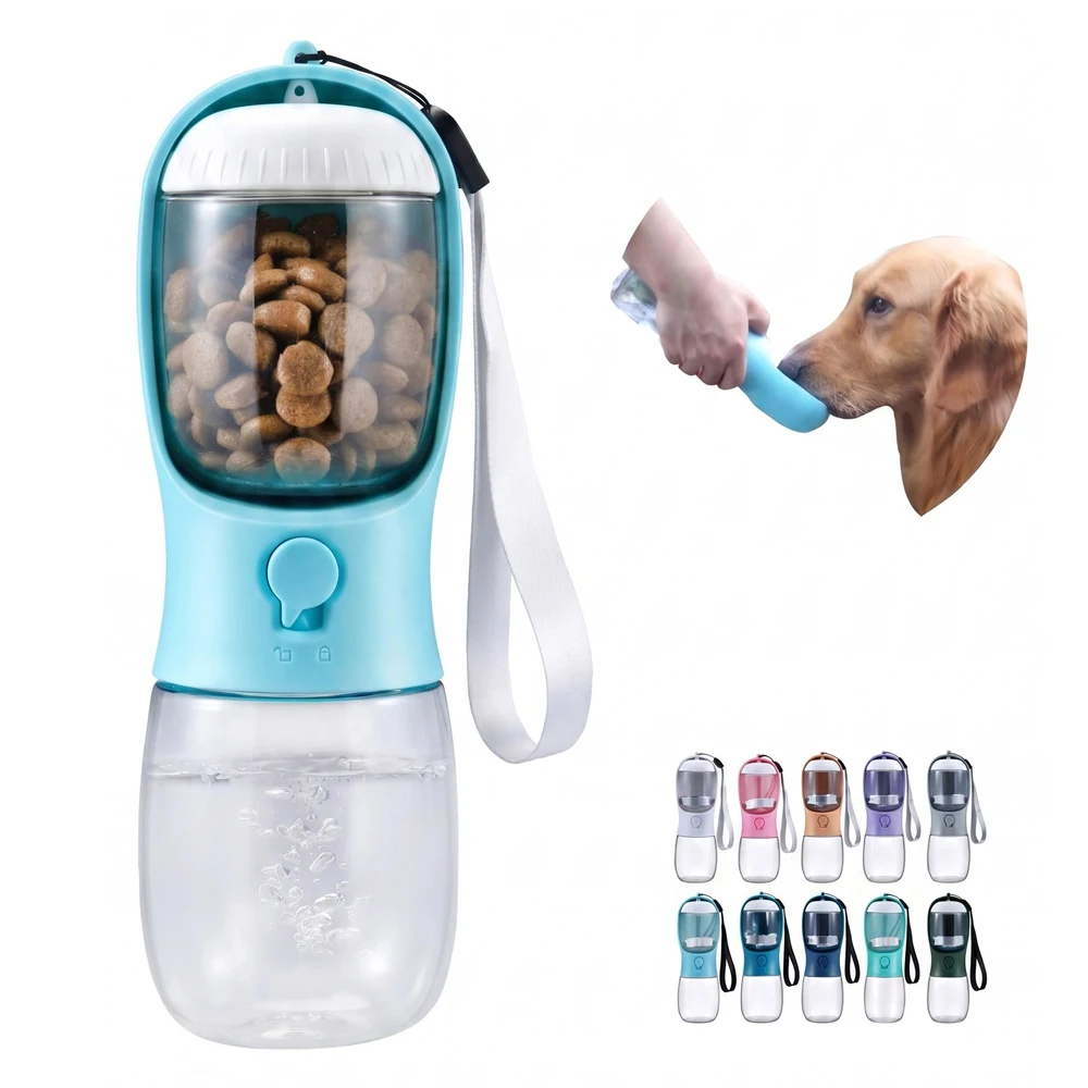 Multifunctional 2 in 1 Pet Travel Water Food Cup Portable Dog Cat Drinking Bottle Outdoor Pet Feeding Supplies
