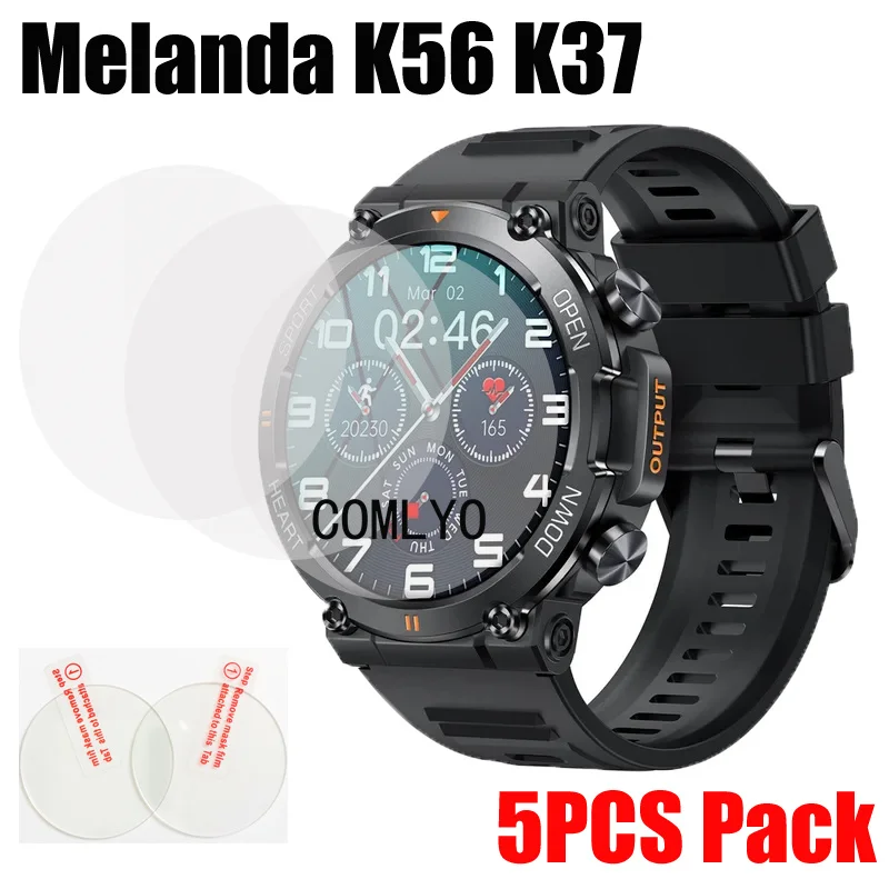 5pcs for MELANDA K56 K37 K52 Smart watch Tempered Glass Screen Protector 9H 2.5D Film