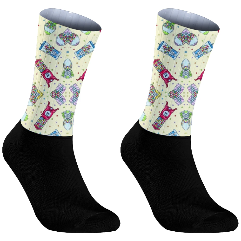 Chaussettes de cyclisme colorées pour femmes et hommes, chaussettes hip hop décontractées, chaussettes individualisées, chaussettes hautes pour femmes, 1 paire