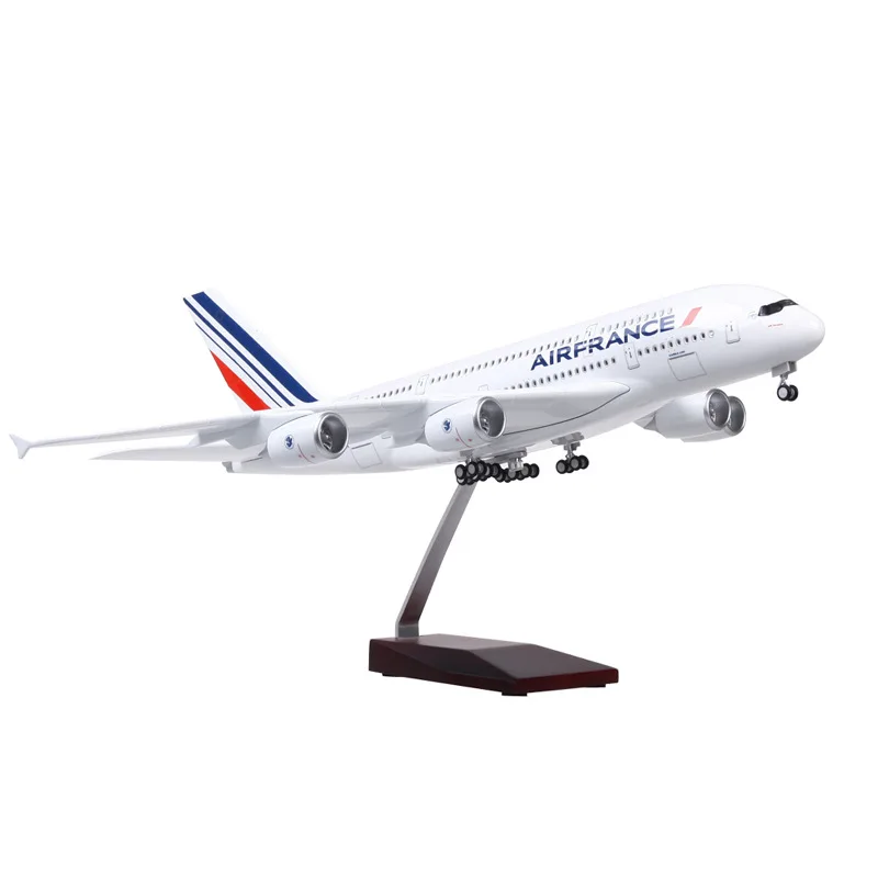 

47cm 1:142 Scale Diecast Resin Model France Airlines A380/B777 Boeing 777 Airplane With Light Collection Display Toys Gifts Fans