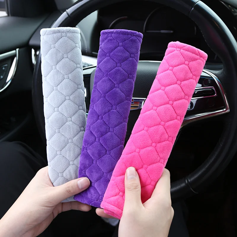 2 uds. Funda para cinturón de seguridad cómoda para coche, funda ajustable para cinturón de seguridad de coche, hombrera para adultos y niños, accesorios interiores de coche