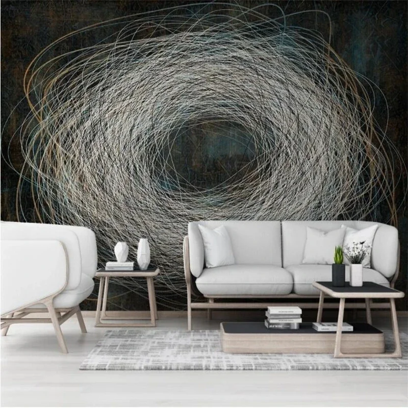 Custom Photo Murals wallpaper Mural Wall Paper For Living Room Bedroom Abstract lines wall stickers home Decor art decoration