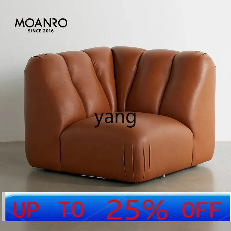 

CX leather double module sofa American retro Maillard creative living room straight row combination