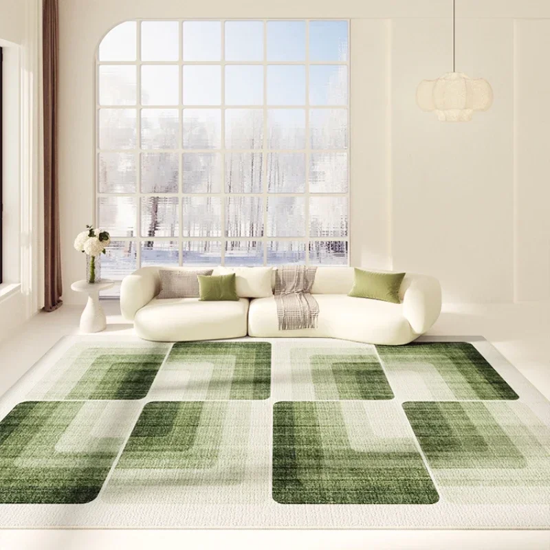 

Зеленый современный коврик для гостиной, спальни, большой нескользящий мягкий напольный коврик, который можно стирать в машине